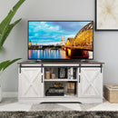 Farmhouse Sliding Barn Door TV Stand for TVs up to 65", Sargent Oak