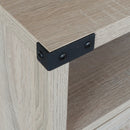 Farmhouse Nightstand with Cabinet and Shelves (White Oak)