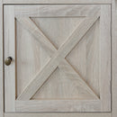 Farmhouse Nightstand with Cabinet and Shelves (White Oak)