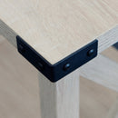 Farmhouse Side Table End Table with 2-Tier Storage, White Oak