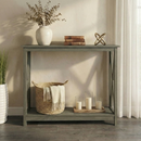 Rainbow Sophia Console Table Entryway Table Sofa Table, Modern Farmhouse Wood Console Table with 2-Tier Storage, 39 Inch, Washed Oak