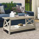 Rainbow Sophia Farmhouse Coffee Table with Corner Protection, 40 Inch, White Oak