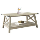 Rainbow Sophia Farmhouse Coffee Table with Corner Protection, 40 Inch, White Oak