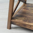 Rainbow Sophia Farmhouse Coffee Table with Corner Protection, 40 Inch, Rustic Wood