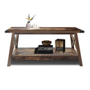 Rainbow Sophia Farmhouse Coffee Table with Corner Protection, 40 Inch, Rustic Wood