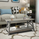 Rainbow Sophia Farmhouse Coffee Table with Corner Protection, 40 Inch, Washed Oak