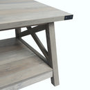 Rainbow Sophia Farmhouse Coffee Table with Corner Protection, 40 Inch, Washed Oak