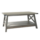 Rainbow Sophia Farmhouse Coffee Table with Corner Protection, 40 Inch, Washed Oak