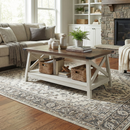 Rainbow Sophia Farmhouse Coffee Table with Corner Protection, 40 Inch, Sargent Oak