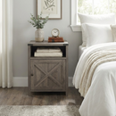 Rainbow Sophia Nightstand, Farmhouse Bedside Table with Cabinet and Shelves, 18 x 18 x 24 Inches, Washed Oak