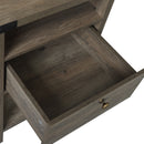 Rainbow Sophia Nightstand with Charging Station, Modern End Table with Drawer, Bedside Table with Open Storage, Washed Oak