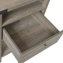 Rainbow Sophia Nightstand with Charging Station, Modern End Table with Drawer, Bedside Table with Open Storage, Washed Oak