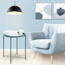 Metal End Table Side Table Accent Table with Round Tray (Green)