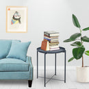 Metal End Table Side Table Accent Table with Round Tray (Grey)