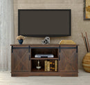 Farmhouse Sliding Barn Door TV Stand for TVs up to 65", Dark Walnut