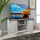 Farmhouse Sliding Barn Door TV Stand for TVs up to 65", Sargent Oak