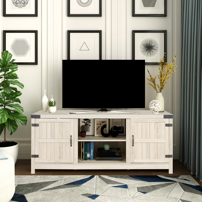 Modern TV Stand for TVs up to 65" (White Oak)