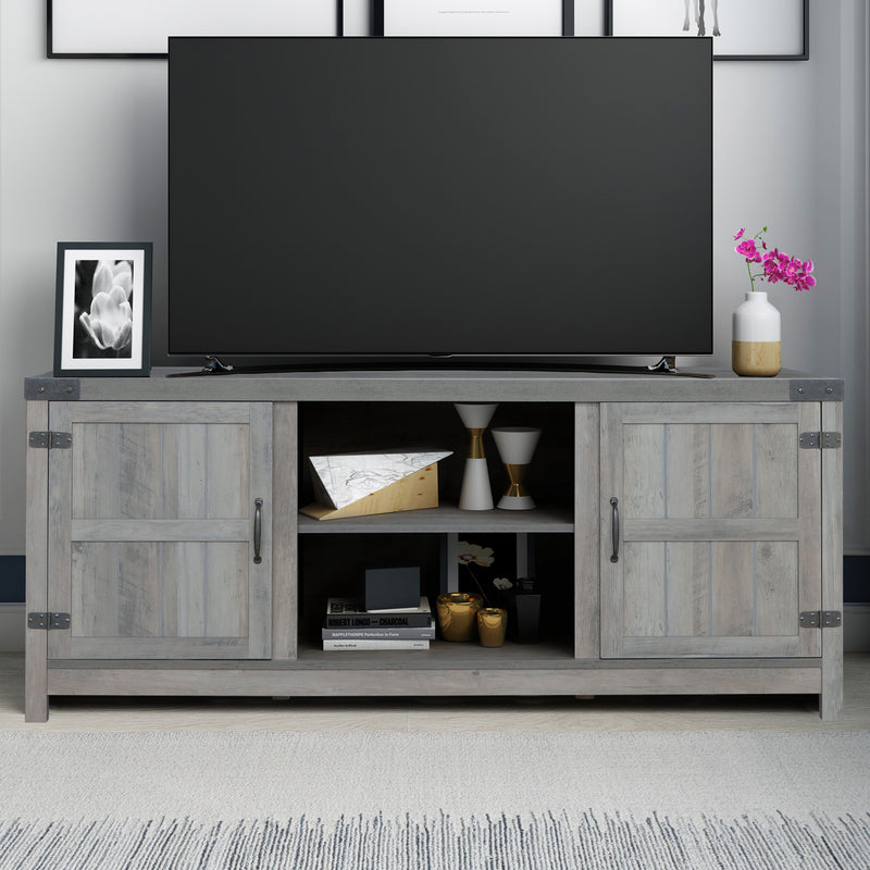 Modern TV Stand for TVs up to 65" (Washed Oak)
