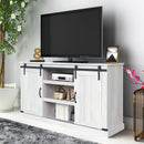 Sliding Barn Door TV Stand, Storage Cabinet with Shelves (Sargent Oak)