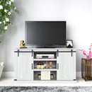 Sliding Barn Door TV Stand, Storage Cabinet with Shelves (Sargent Oak)
