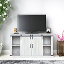 Sliding Barn Door TV Stand, Storage Cabinet with Shelves (Sargent Oak)