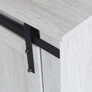 Sliding Barn Door TV Stand, Storage Cabinet with Shelves (Sargent Oak)