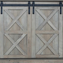 Sliding Barn Door TV Stand, Storage Cabinet with Shelves (Washed Oak)