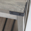 Farmhouse Coffee Table with Slat Shelf and Corner Protection, 40 Inch, Washed Oak