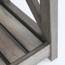 Farmhouse Coffee Table with Slat Shelf and Corner Protection, 40 Inch, Washed Oak