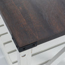 Farmhouse Coffee Table with Slat Shelf and Corner Protection, 40 Inch, Vintage White/Espresso