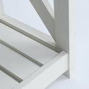 Farmhouse Coffee Table with Slat Shelf and Corner Protection, 40 Inch, Vintage White/Espresso