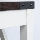 Farmhouse Coffee Table with Slat Shelf and Corner Protection, 40 Inch, Vintage White/Espresso