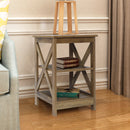 Farmhouse End Table Side Table (Shaded Oak)