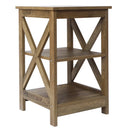 Farmhouse End Table Side Table (Shaded Oak)