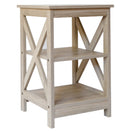 Farmhouse End Table Side Table (White Oak)