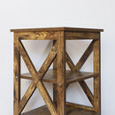 Farmhouse End Table Side Table (Rustic Wood)