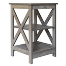 Farmhouse End Table Side Table (Washed Oak)