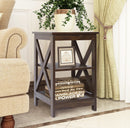 Farmhouse End Table Side Table (Dark Walnut)