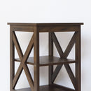 Farmhouse End Table Side Table (Dark Walnut)