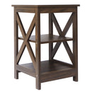 Farmhouse End Table Side Table (Dark Walnut)