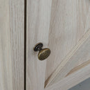 Farmhouse Nightstand with Cabinet and Shelves (White Oak)