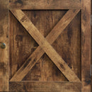 Farmhouse Nightstand with Cabinet and Shelves (Rustic Wood)