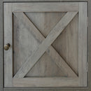 Farmhouse Nightstand with Cabinet and Shelves (Washed Oak)