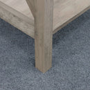 Farmhouse Side Table End Table with 2-Tier Storage, Washed Oak