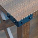 Farmhouse Side Table End Table with 2-Tier Storage, Dark Walnut
