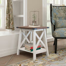 Farmhouse Side Table End Table with 2-Tier Storage, Sargent Oak